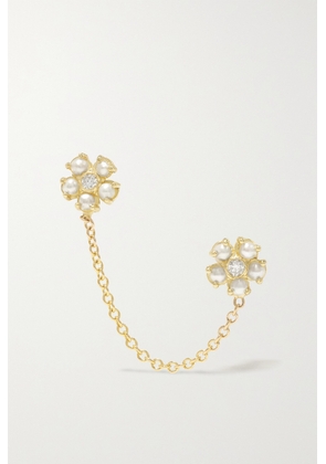 Jennifer Meyer - Flower 18-karat Gold, Pearl And Diamond Earring - One size