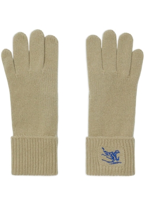 Burberry EKD-embroidered knitted gloves - Green