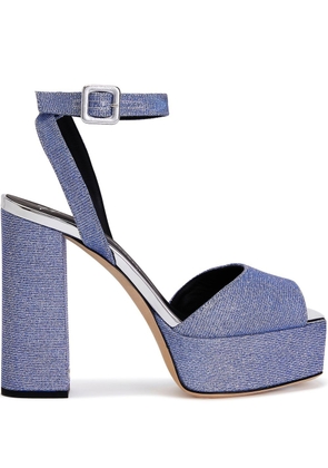 Giuseppe Zanotti glittered platform sandals - Blue