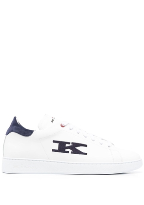 Kiton logo-embroidered low-top sneakers - White