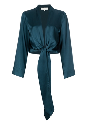 Michelle Mason long sleeved tie-waist blouse - Blue