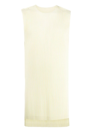 Homme Plissé Issey Miyake long pleated tank top - Yellow