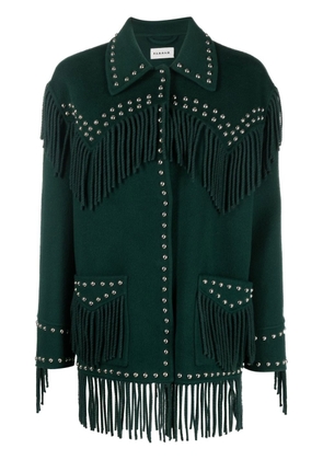P.A.R.O.S.H. studded fringed jacket - Green