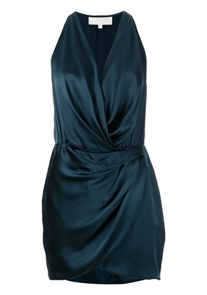 Michelle Mason cut-out detail halterneck gown - Blue