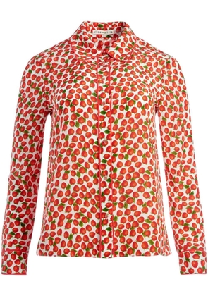 alice + olivia Willa strawberry-print silk shirt - Red