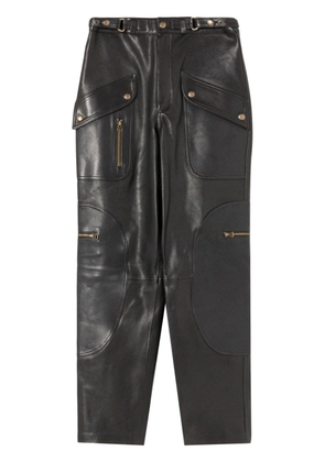 RE/DONE Racer leather tapered trousers - Black