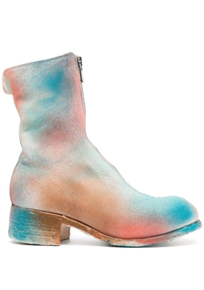 Guidi spray-paint effect boots - Blue