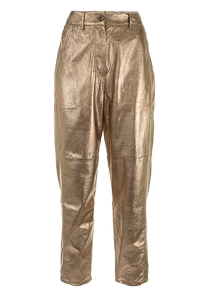 Brunello Cucinelli metallic-effect straight trousers - Gold
