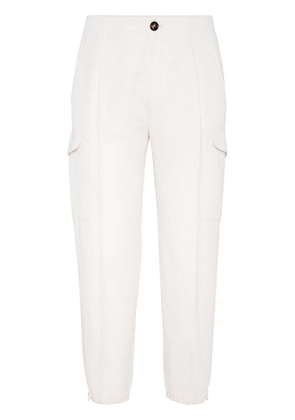 Brunello Cucinelli cargo-pocket cropped trousers - White