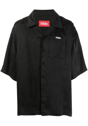 032c logo-print lyocell shirt - Black