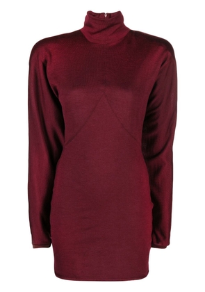 Philosophy Di Lorenzo Serafini draped-sleeve knitted dress - Red