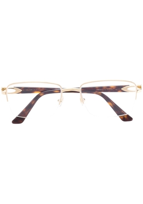 Cartier Eyewear rectangular-frame tortoiseshell-effect glasses - Gold