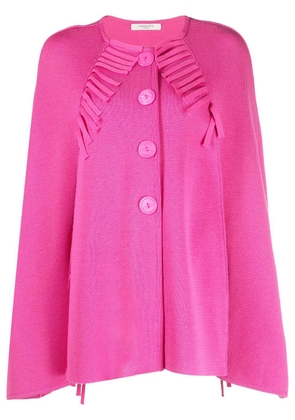 Charlott fringed long-sleeve knit top - Pink