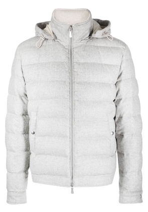 Eleventy hooded zip-up padded jacket - Grey