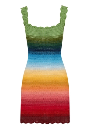 Oscar de la Renta rainbow-ombre crochet-knit dress - Green