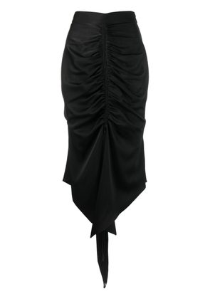 Alex Perry high-waisted ruched midi skirt - Black