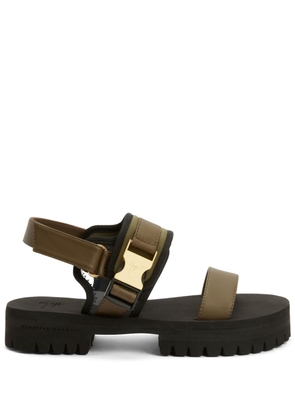 Giuseppe Zanotti Mederic logo-buckle leather sandals - Green