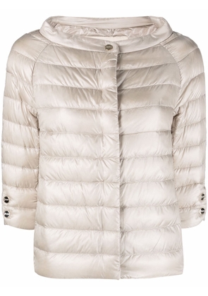 Herno three-quarter-length sleeve puffer jacket - Neutrals