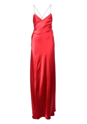 Michelle Mason strappy wrap gown - Red