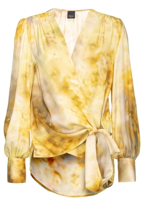 PINKO abstract-print wrap blouse - Yellow