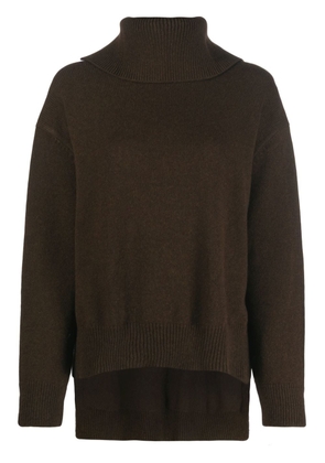 Jil Sander roll-neck wool sweater - Brown
