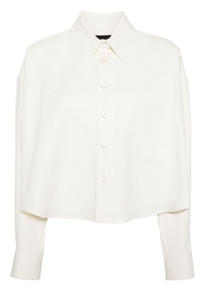 Fabiana Filippi buttoned linen blend shirt - White