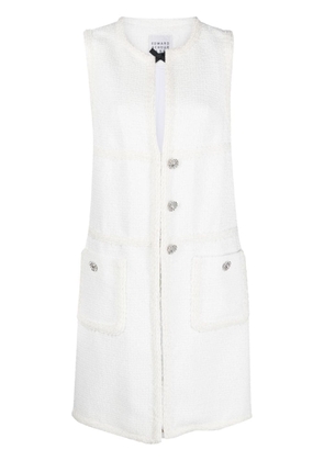 Edward Achour Paris button-fastening tweed vest-dress - White