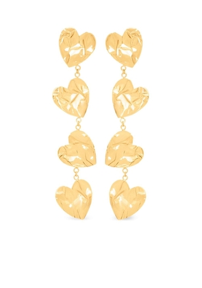 Oscar de la Renta Crushed Heart drop earrings - Gold