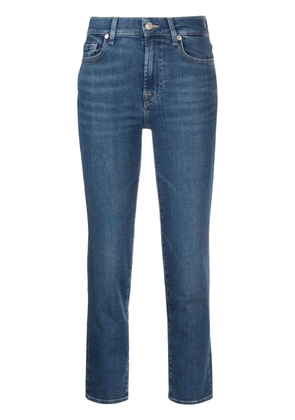 7 For All Mankind Slim Illusion Saturday straight-leg cropped jeans - Blue
