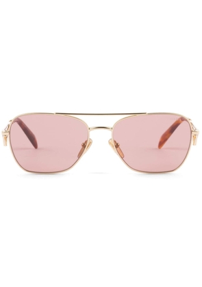Prada Eyewear triangle-logo pilot-frame sunglasses - Pink