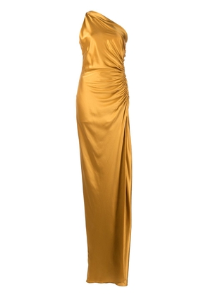 Michelle Mason gathered-detail silk gown - Gold