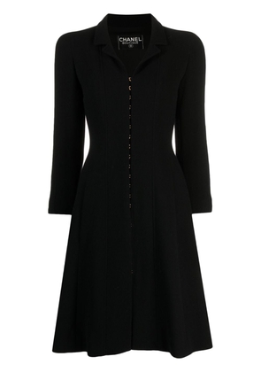 CHANEL Pre-Owned 1996 hook-fastening wool dress - Black