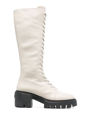 Stuart Weitzman lace-up chunky boots - Neutrals