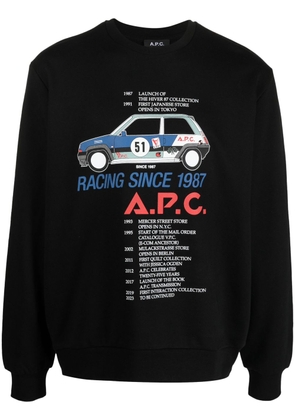 A.P.C. graphic-print cotton sweatshirt - Black