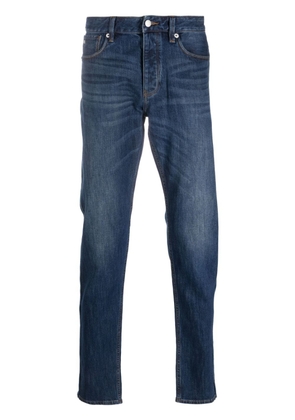 Emporio Armani logo-patch cotton jeans - Blue