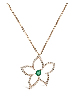 LEO PIZZO 18kt rose gold emerald and diamond necklace - Pink