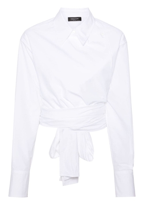 Fabiana Filippi wrap-design cotton shirt - White