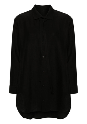Yohji Yamamoto classic-collar cotton blend shirt - Black