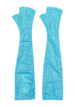 Giuseppe Di Morabito crystal-embellished mesh gloves - Blue