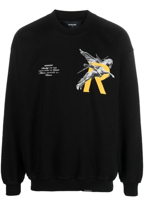 Represent graphic-print cotton sweatshirt - Black