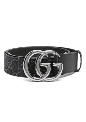Gucci Double G-buckle denim belt - Black