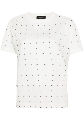Fabiana Filippi studded cotton T-shirt - White