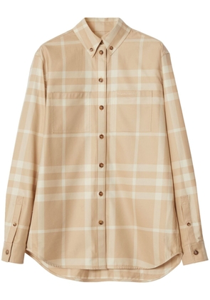 Burberry check cotton shirt - Neutrals