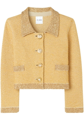 St. John sequinned twill cropped jacket - Yellow