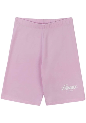 Sporty & Rich slogan-print jersey cycling shorts - Pink