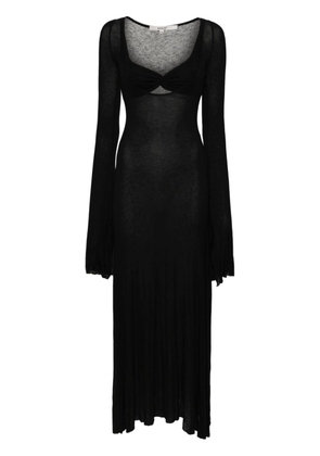 MANURI mélange long-sleeve maxi dress - Black