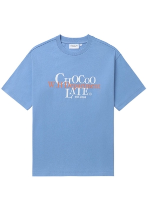 CHOCOOLATE logo-embroidered cotton T-shirt - Blue