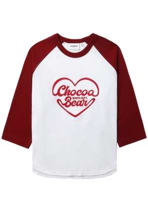 CHOCOOLATE logo-embroidered cotton T-shirt - White