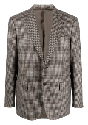 Canali houndstooth single-breasted wool blazer - Brown
