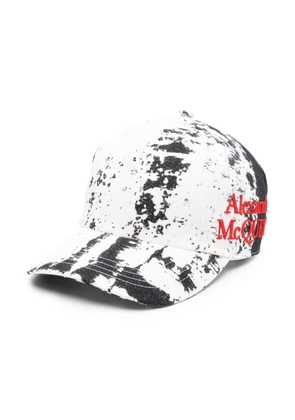 Alexander McQueen abstract-print cotton hat - White
